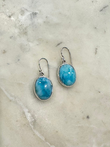 Larimar Oval Drop Earrings