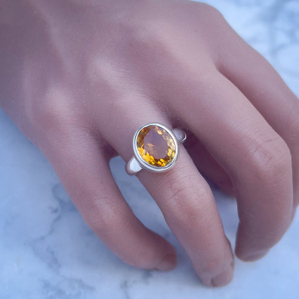 Citrine Oval Ring