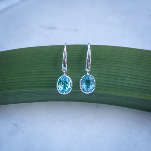 Aquamarine Silver Drop Earrings