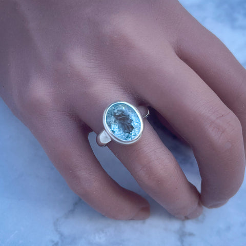 Aquamarine Oval Ring