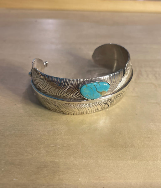 Arizona Turquoise Eagle Feather Cuff - Ben Begaye
