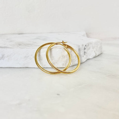Small 22ct Gold Plated Silver Hoops