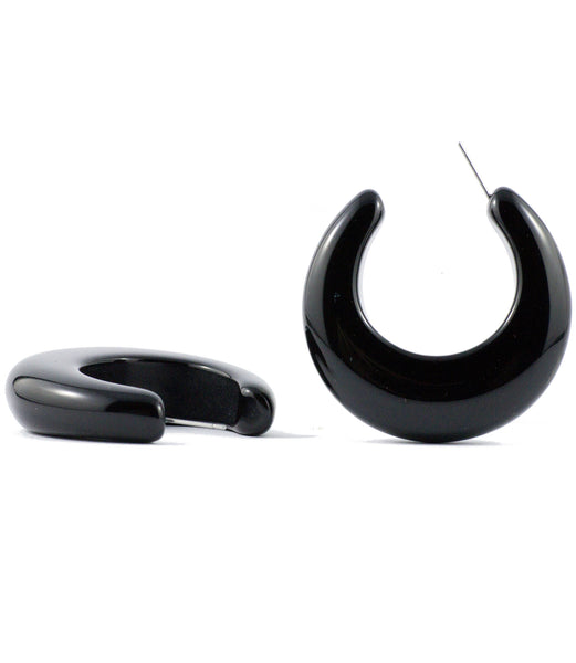 Sirocco Black Resin Hoop Earring