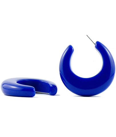 Sirocco Blue Resin Hoop Earring