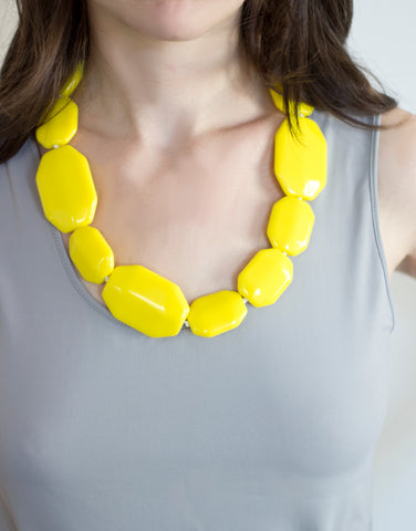 Sirocco Yellow Resin Tile Necklace