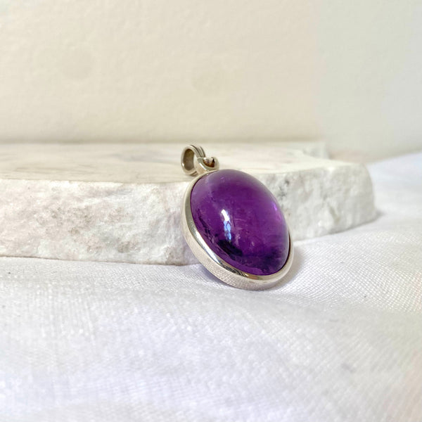 Large Cabochon Amethyst Pendant