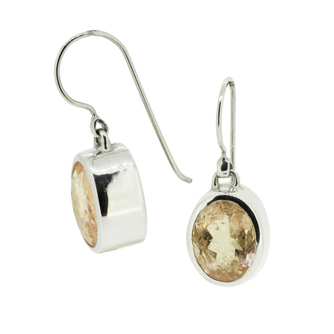Morganite Oval Drop Earrings