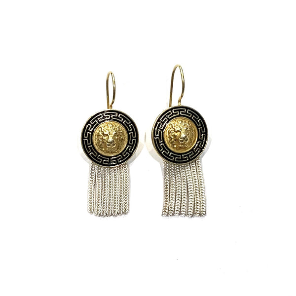 Anatolia Gold and Silver Lion Earrings