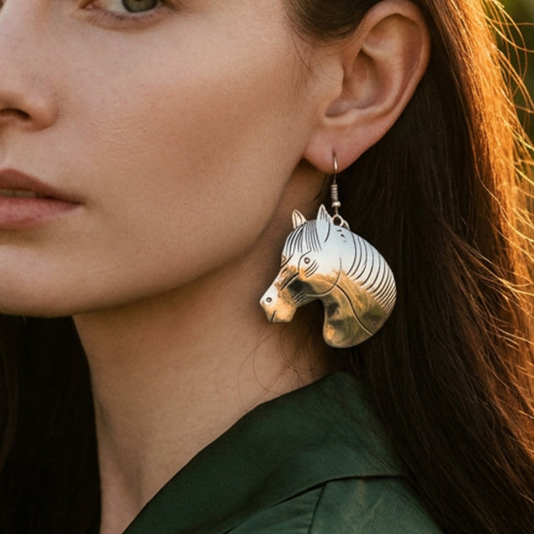 Silver Horse Earrings
