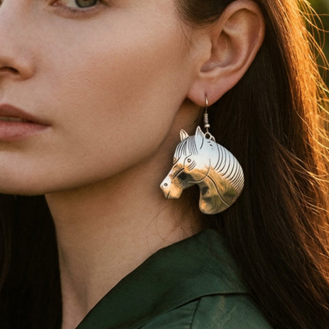 Silver Horse Earrings