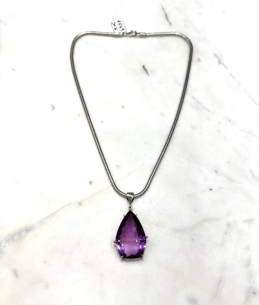 Natural Amethyst Teardrop Pendant