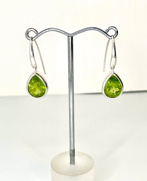 Peridot Pear Drop Earrings