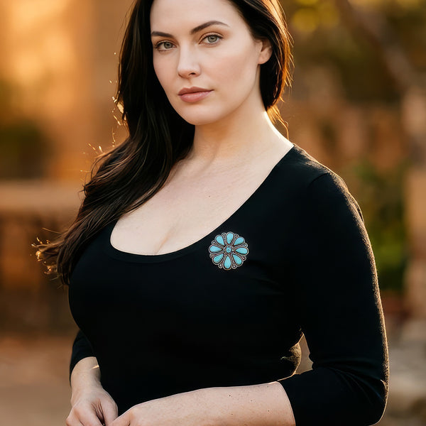 Zuni Turquoise Inlay Brooch/Pendant