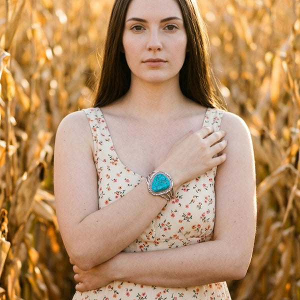 Blue Bird Turquoise Cuff