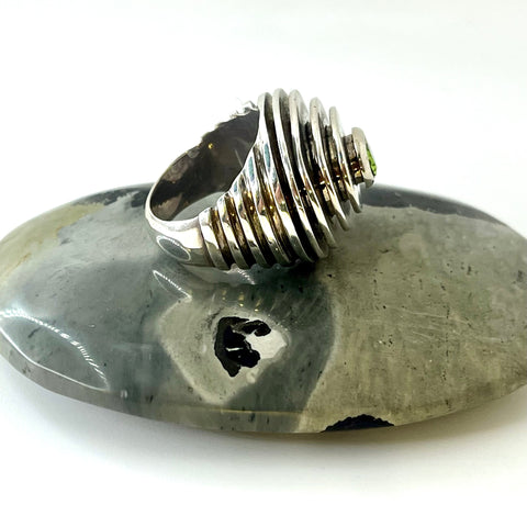 Heavy Peridot Layer Ring