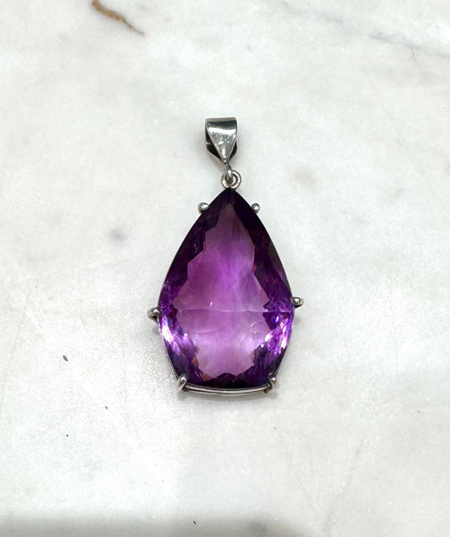 Natural Amethyst Teardrop Pendant