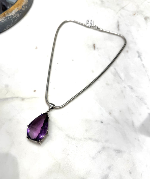 Natural Amethyst Teardrop Pendant