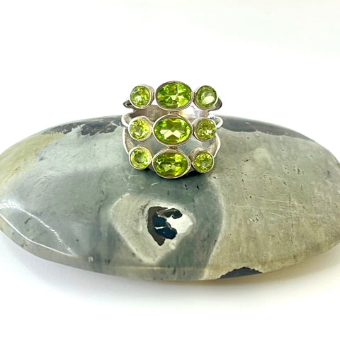Peridot Cluster Ring