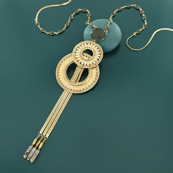 Taratata Long Olive Gold Necklace
