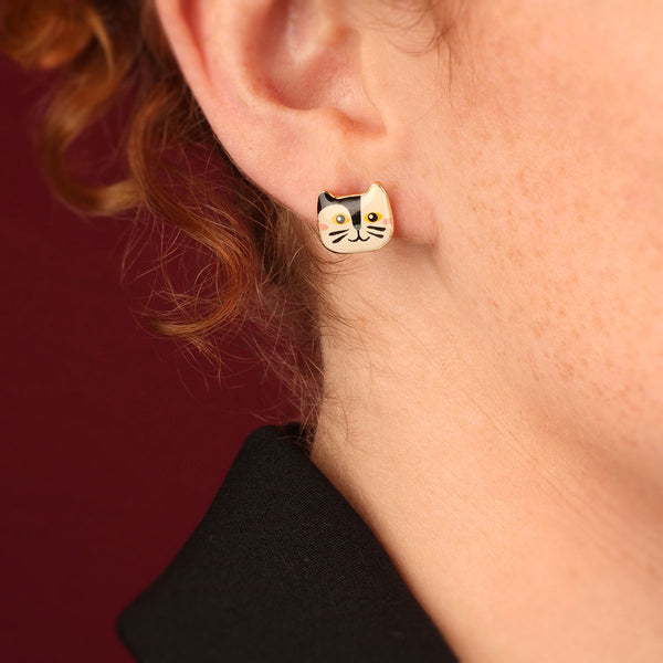 Taratata Alfred the Cat Stud Earrings