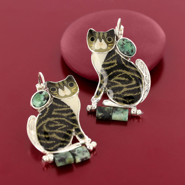 Taratata 'Tabby' Cat Earrings