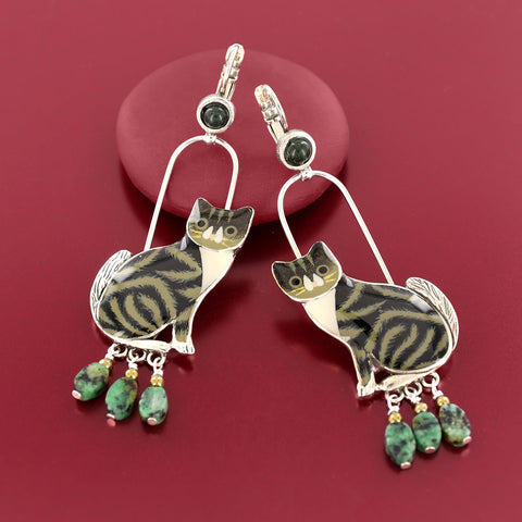 Taratata 'Tabby' Cat Earrings