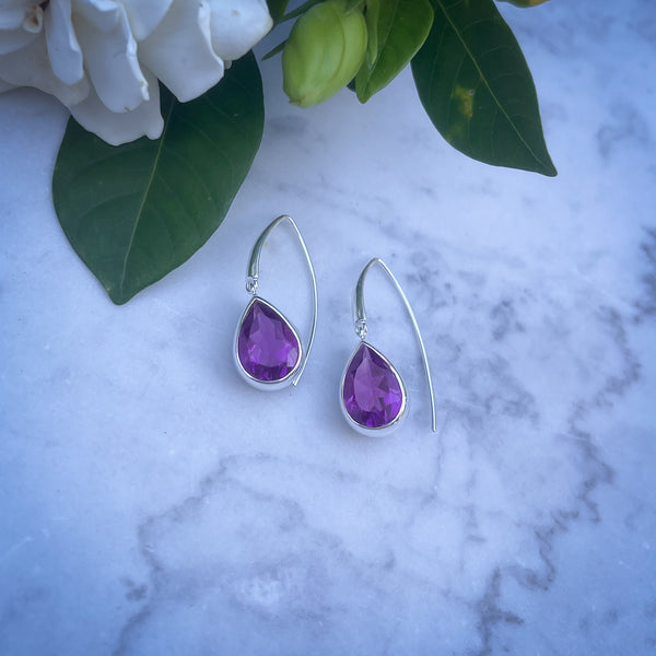 Amethyst Teardrop Earrings