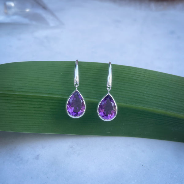 Amethyst Teardrop Earrings