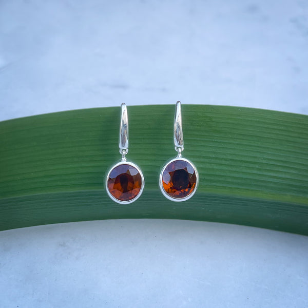 Hessonite Garnet Drop Earrings