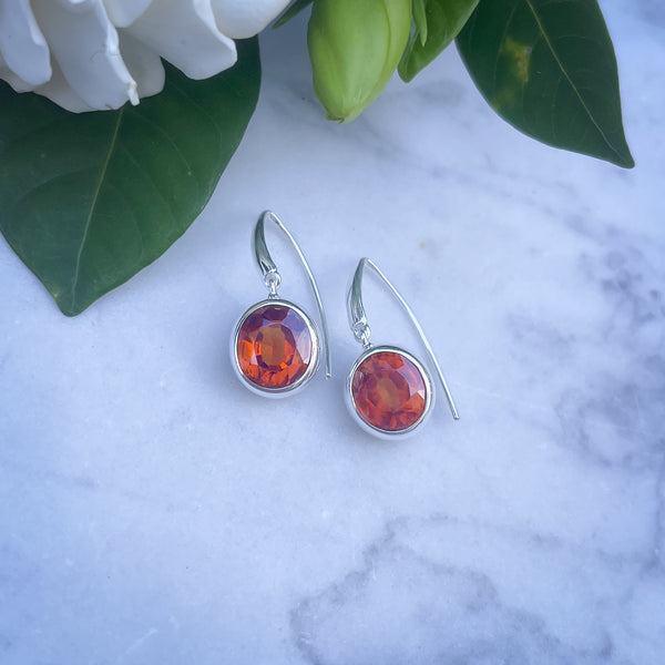 Hessonite Garnet Drop Earrings