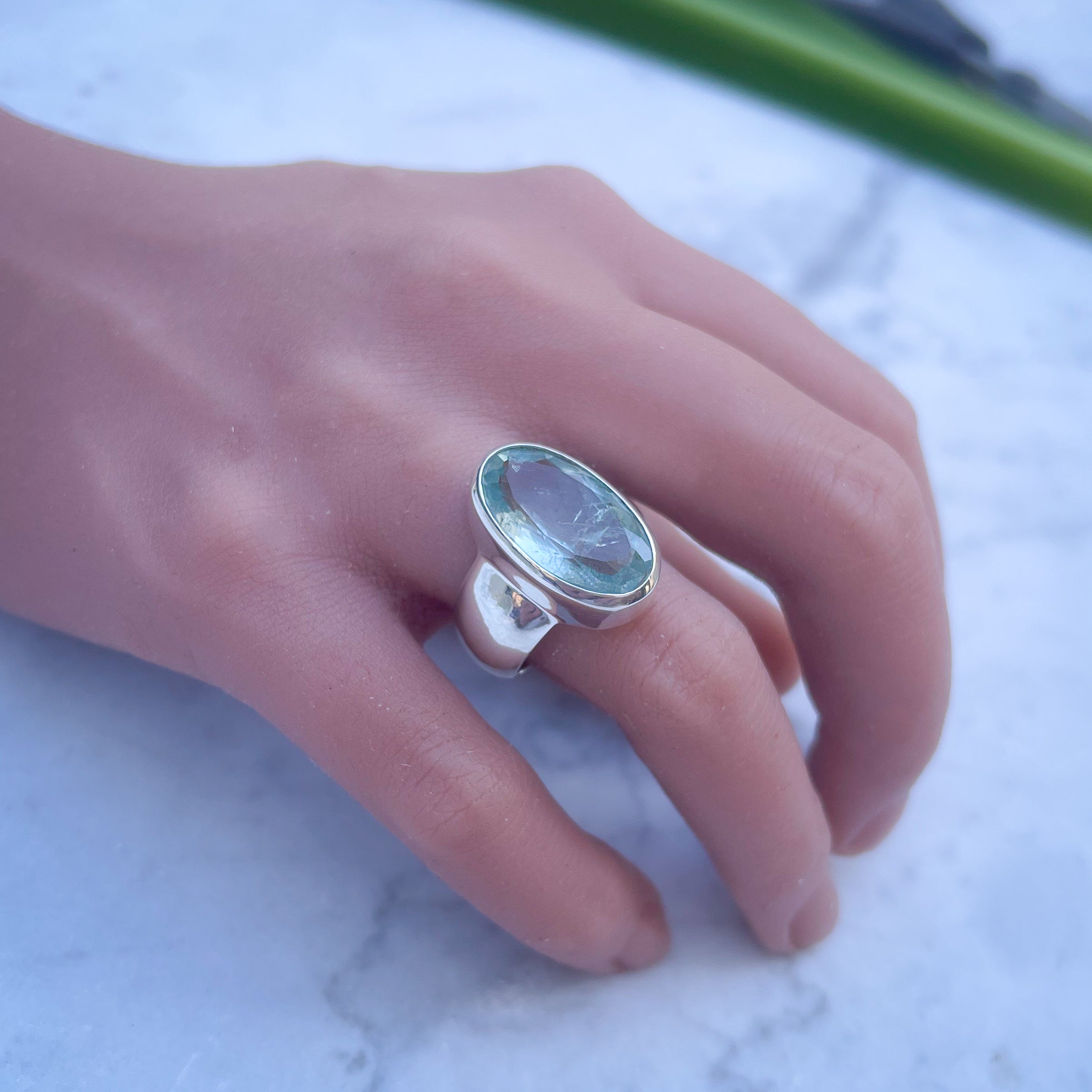 Aquamarine statement deals rings