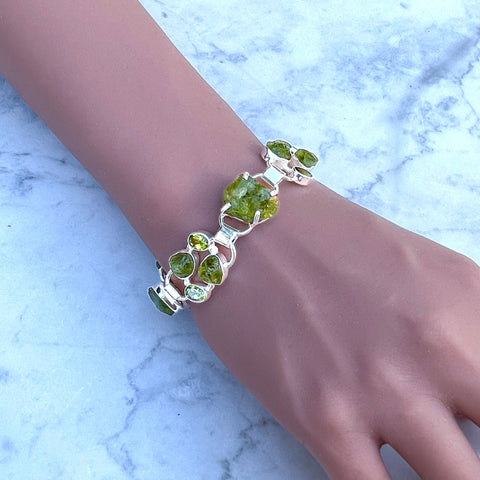 Peridot Mix Silver Bracelet