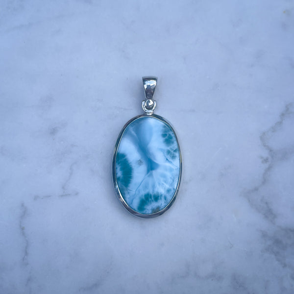 Larimar Silver Pendant