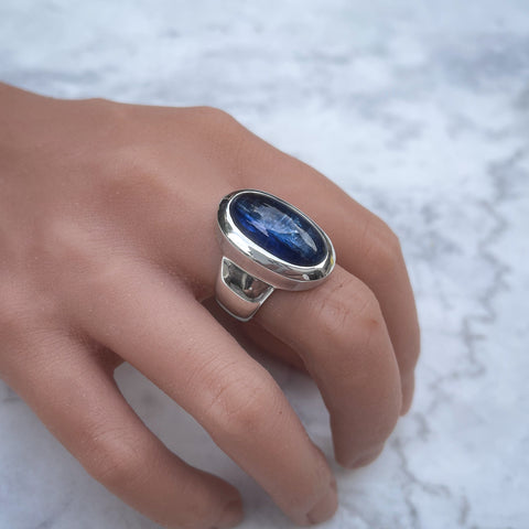 Kyanite Large Cabochon Oval Ring