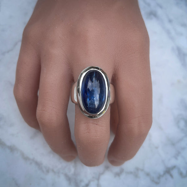 Kyanite Large Cabochon Oval Ring