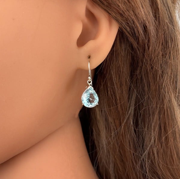Blue Topaz Teardrop Earrings