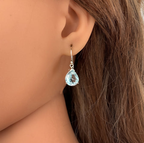 Blue Topaz Teardrop Earrings