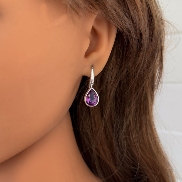 Amethyst Teardrop Earrings