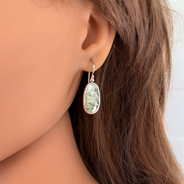 Chequerboard Cut Aquamarine Silver Drop Earrings