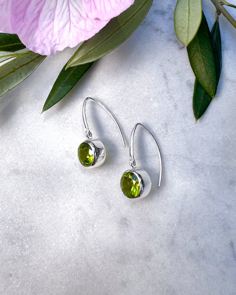 Peridot Silver Earrings