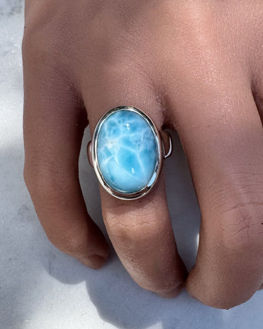 Chunky Larimar Ring