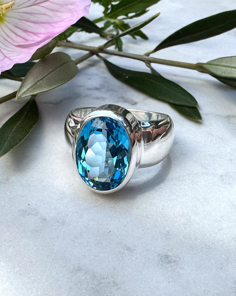 Chunky Blue Topaz Ring