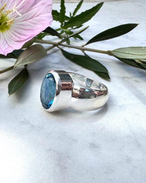 Chunky Blue Topaz Ring