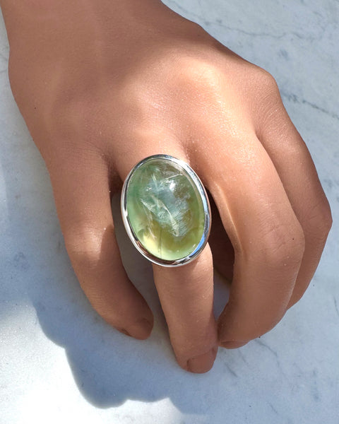 Chunky Prehnite Ring
