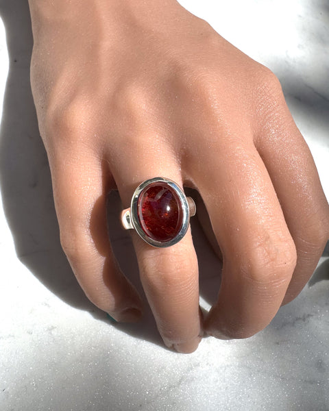 Chunky Garnet Ring