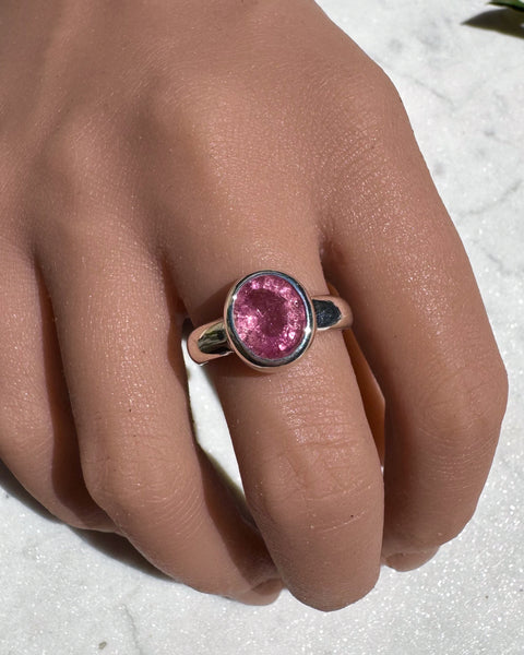 Large Pink Tourmaline Ring