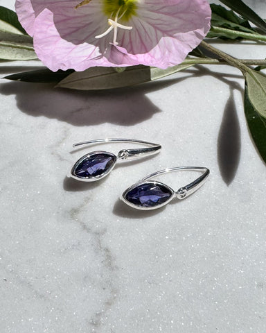 Iolite Silver Earrings