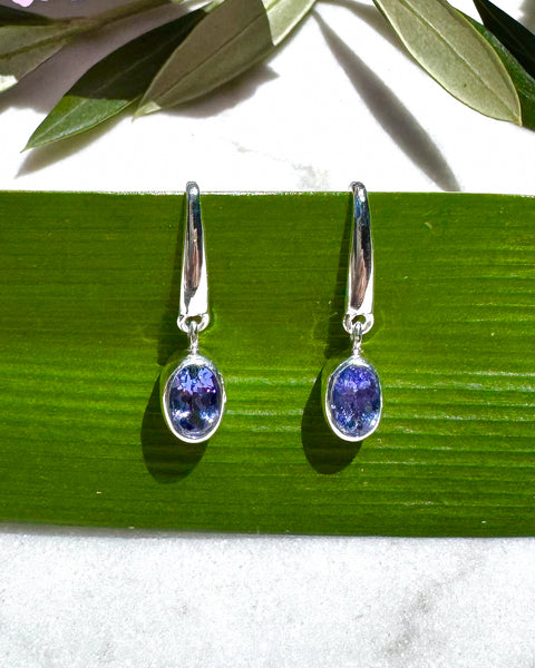 Tanzanite Silver Earrings