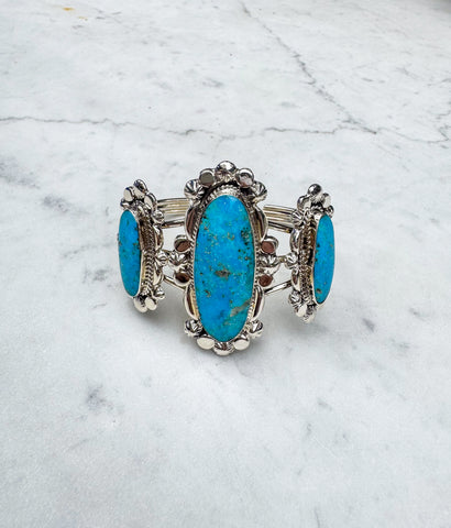 Navajo Turquoise  and Silver Cuff