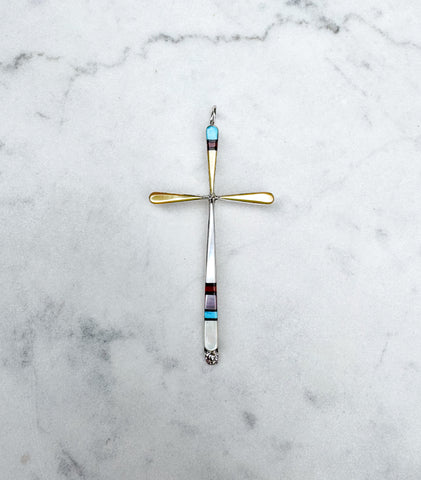 Large Zuni Inlay Cross
